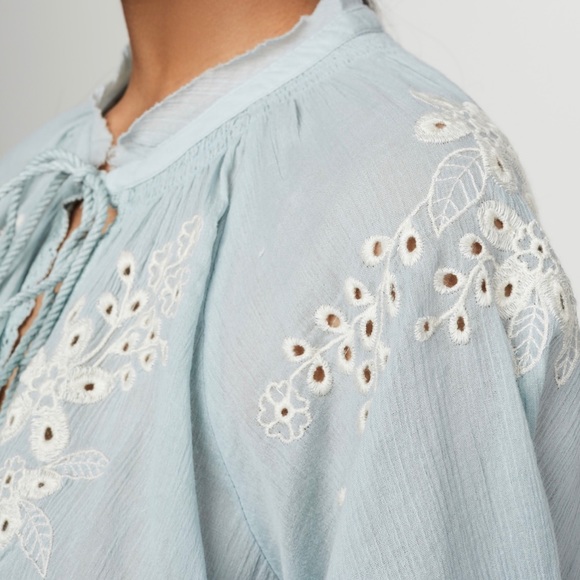 FREE PEOPLE EYELET BLOUSE - Picture 3 of 4